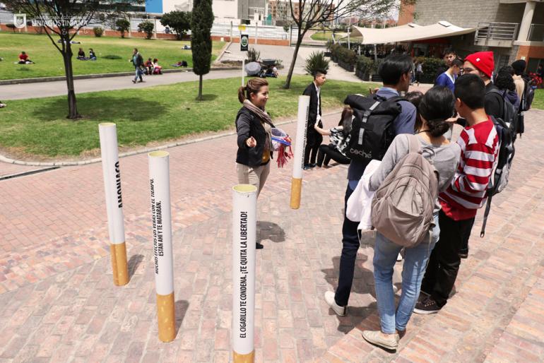 Estudiantes cambian cigarrillos por golosinas, en la UNIAGUSTINIANA somos 100% libre de humo
