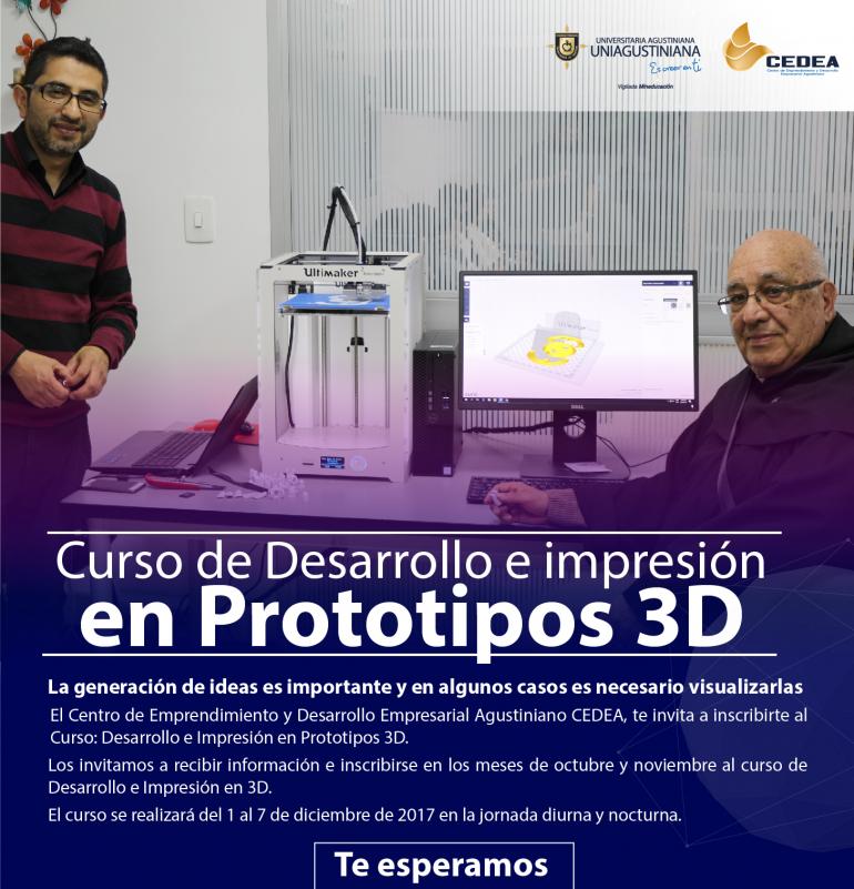 Curso de Desarrollo e impresión en Prototipos 3D