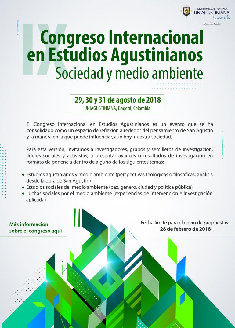 IX Congreso Internacional en Estudios Agustinianos, Sociedad y medio ambiente